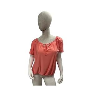 Star Vixen Women's Short Sleeve Peasant Top (Small, Coral)