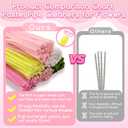 601PCS Complete Pink Pipe Cleaners Flower KitPastel Pipe Cleaners for Flowers, DIY Craft Supplies for Projects, 6 Colors, with Floral Wires, Tape, Glue Sticks, Ribbon, Stamen, Manual & Video Tutorial
