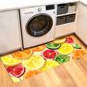 ANNA QUEEN Lemon Laundry Room Rug 20x47 Inch – Non Slip Lemon Mat for Laundry Room, Kitchen, Entryway, Holiday Decor
