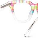 Zeelool Square Acetate Glasses Retro Eyewear for Women Blue Light Blocking Glasses Anti Eyestrain Glasses ZJGA784822 (Crystal)