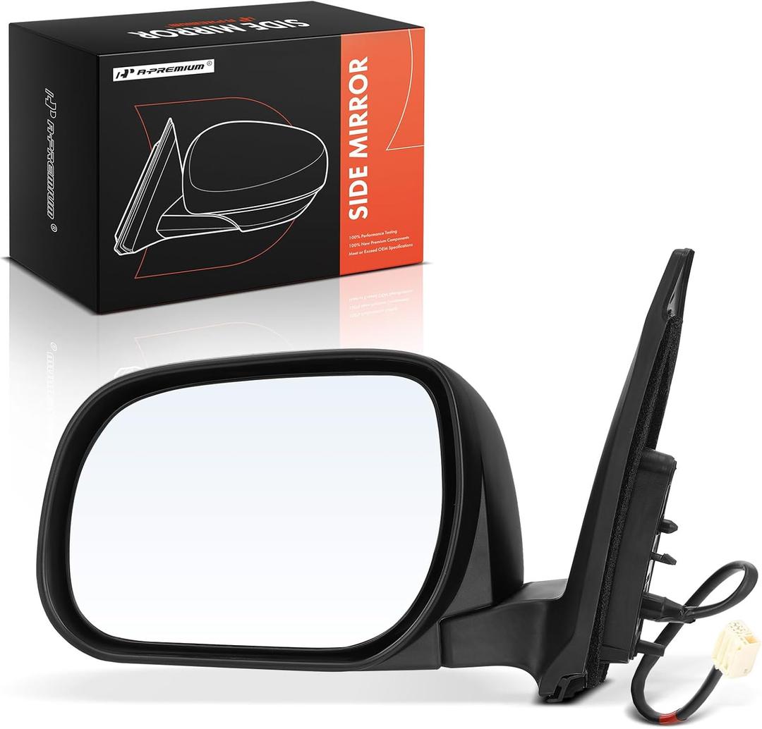 A-Premium Driver Side Power Door Mirror - Compatible with Toyota RAV4 2009 2010 2011 2012 - Non-Heated, Manual Folding Black Outside Rear View Mirror - Replace# 87909-0R010