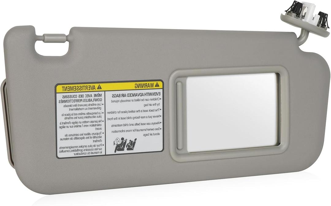 Gray Passenger Right Side Sun Visor Replacement Compatible with Toyota RAV4 2006-2013 Replace 74310-42452-B2