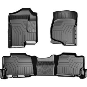 T TGBROS Floor Mats Compatible with 20072014 Chevrolet Tahoe/GMC Yukon/Cadillac Escalade  All Weather TPE Floor Liners, Custom Fit for Front & 2nd Row 3PCS Set, Black