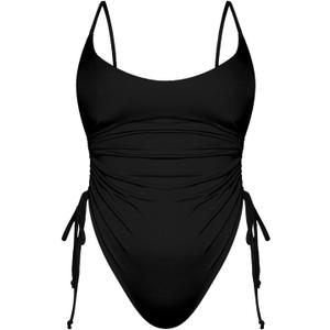 Women's Sexy One Piece Bathing Suit Tummy Control Swimsuit (Large, Black)