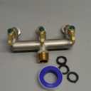 TSGOHNL 3-Way Heavy Duty Brass Outdoor Faucet, Frostproof Garden Faucet, NPT 1/2 Male Inlet and GHT 3/4 Outlet, Nickel-Plated, Rustproof Horizontal Large Pitch Faucet