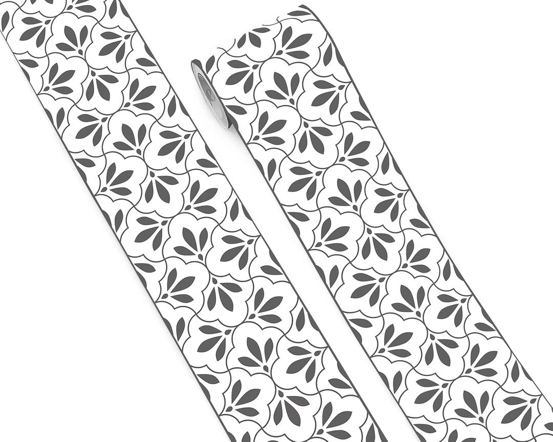 FLFK Wallpaper Border Black and White Patterns Peel and Stick Wall Border Self Adhesive Wallpapers for Living Room Bedroom Kitchen Bathroom 5"x240" (5" x 240", WB-5445)
