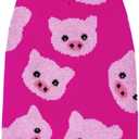 CuteBone Dog Sweater for Small Dogs Pink Pig Knit Puppy Sweater Turtleneck Pet Winter Clothes Cat Apparel with Harness Hole, Small