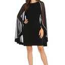 R&M Richards Women's Crystal Glow Evening Dress, Black. Size 18