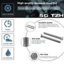 1/2-13 x 3/4" Hex Head Screw Bolt, 20Pcs 18-8 (304) Stainless Steel, Fully Threaded, Plain Finish, by SG TZH