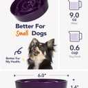 LE TAUCI Ceramic Slow Feeder Dog Bowls Small Breed, 0.6 Cups Dog Food Dish for Fast Eaters, Puzzle Bowl for Small Dogs and Cats,Purple