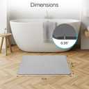 Diatomite Stone Bath Mat, Premium Non-Slip Natural Diatomaceous Earth Bathtub Quick Drying Mats for Bathroom Floor (23.6" x 15.4" Light Gray)