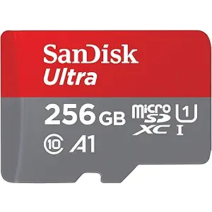 SanDisk 256GB Ultra microSDXC UHS-I Memory Card with Adapter - Up to 150MB/s, C10, U1, Full HD, A1, MicroSD Card - SDSQUAC-256G-GN6MA [New Version]