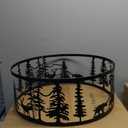 Farmhouse Caged Ceiling Fans with Lights and Remote Control,Rustic Black Chandelier Fan with Bear Deer Design,Flush Mount Low Profile Fandelier for Bedroom,Dining Living Room,Foyer