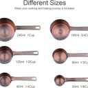 Copper Plated Measuring Cups and Spoons Set, 6 Measure Cups and 7 Stainless Steel Measurement Spoons with Leveler, Metal Kitchen Measuring Cups and Baking Measuring Spoons Set of 14