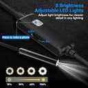 Endoscope Camera with Light,1920P HD Borescope with 8 Adjustable LED Lights, Endoscope with Semi-Rigid Snake Cable, IP67 Waterproof Inspection Borescope for iOS and Android-16.4ft Single Lens