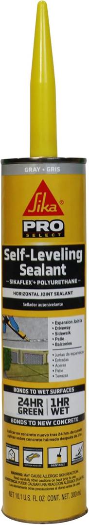 SIKA Sikaflex Self-Leveling Sealant, Gray Polyurethane, Fast Curing, for Concrete Expansion Joints, Waterproof, Paintable, Fills Cracks up to 1.5 in., 10.1 fl. oz Cartridge