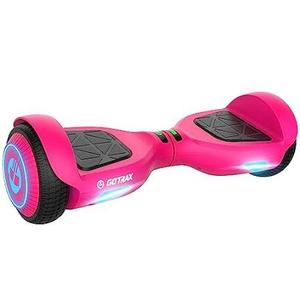Gotrax Edge Hoverboard with 6.5" LED Wheels & Headlight, Max 6.4km Range & 10km/h Power by Dual 200W Motor, UL2272 Certified and 50.4Wh Battery Self Balancing Scooters for 44-176lbs Kids Adults(Pink)