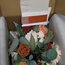 Ling's moment Bridal Bouquet Cascading Terracotta Wedding Bouquet for Bride