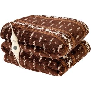 Tefici Electric Heated Blanket Throw, Fast Heating Technology,Soft Flannel Heating Blanket with 3 Heat Levels & 4 Hours Auto Off,Home Office Use,Birthday, 50" x 60"Moose Pattern (50 x 60 inches)