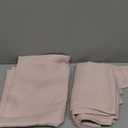 Chyhomenyc Bennet 2-Panel Blush Pink Kitchen Curtains, 36 Inch Length Tier, Faux Linen Textured Small Cafe, Light Filtering Short Window for Bathroom Basement, 30x36 Inch