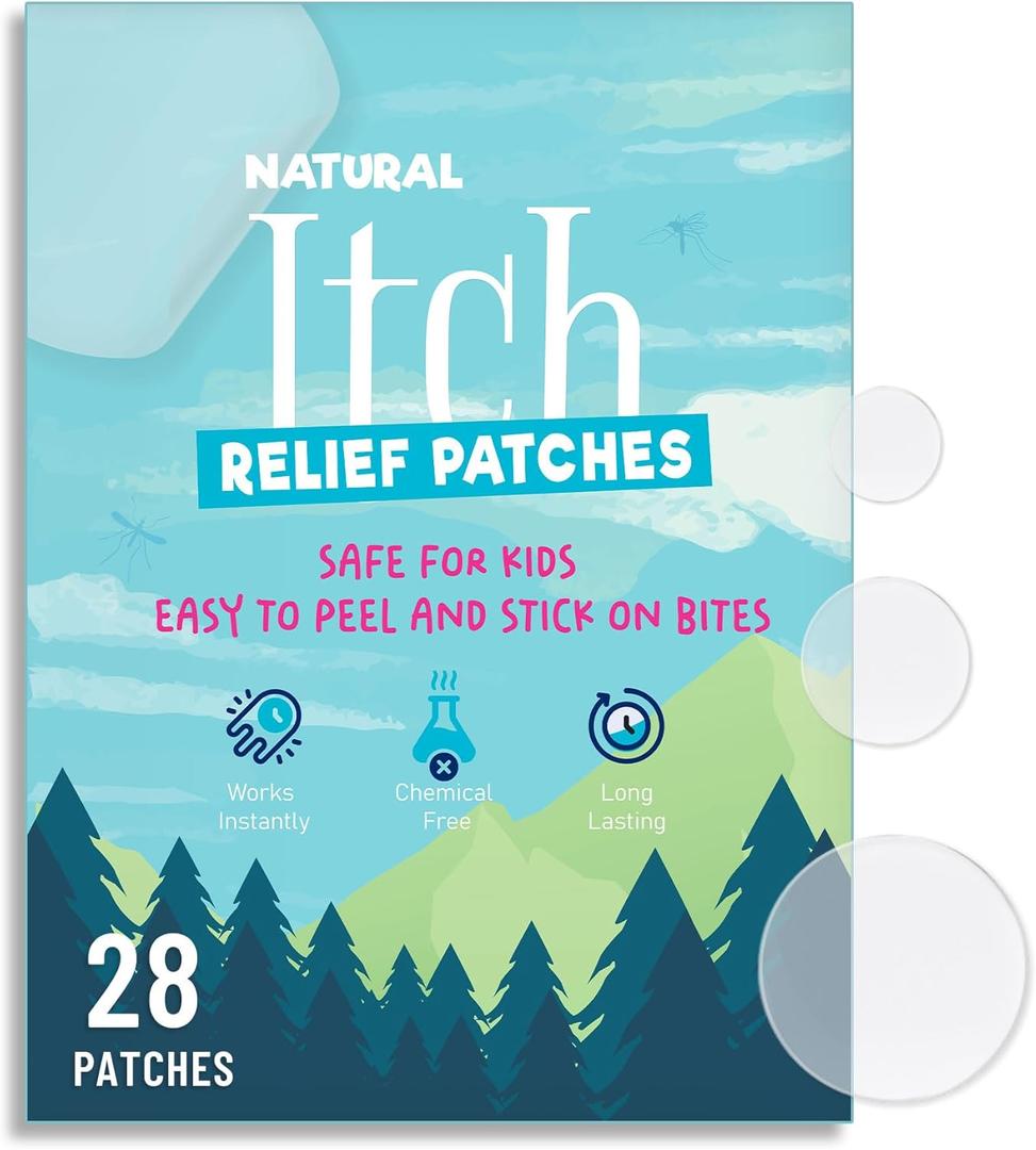 5 x Bite Itch Relief Patches, After Bite Anti Itch Stickers, Fast Itch Relief, Reduces Swell, Bite Suction Tool Alternative, Summer Travel, Cruise, Camping, Hiking Essentials for Kids (Clear)
