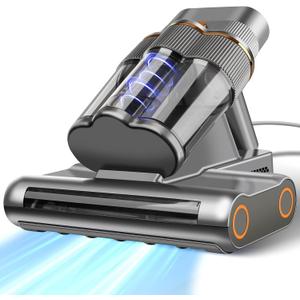 Mattress Vacuum Cleaner,Handheld Bed Vacuum with UV-C Light,16Kpa Suction & 30000 RPM Dual Drum Brushes,Hot Air & Ultrasonic,500W Power Mattress Cleaner,Quickly Removes Dust&Pet Hair(Corded)
