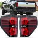 RANSOTO Tail Light Compatible with Ford F150 F-150 2009 2010 2011 2012 2013 2014 Rear Brake Lamp Taillight Left Driver and Right Passenger Side Smoked (Black)