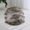 HUAHOO Premium Genuine Sheepskin Rug Camel Real Australia Sheepskin Natural Lambskin Fur Area Rug Seat Covers for Kids Bedroom Sofa Chair Cover Pets Dogs Mat Double Pelt/2' x 6' Mushroom