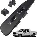 Front Right Passenger Side Power Window Switch & Door Lock Control Kit with Black Bezel Compatible with 2001-2009 Dodge Ram1500 2500 3500 Sprinter 2500 3500 Replaces 56007695AC 5HZ72XDVAA