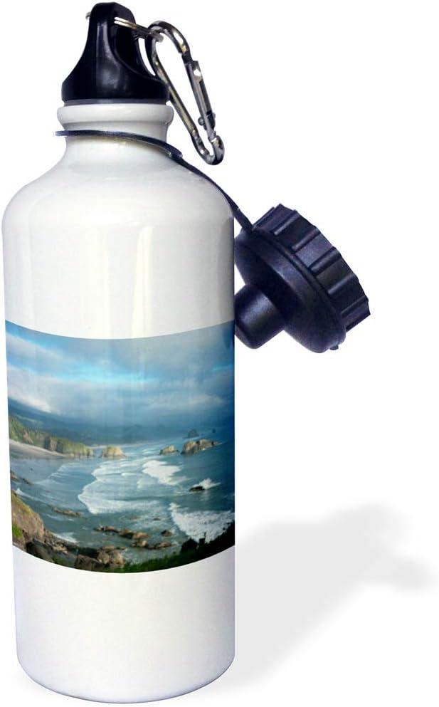 3dRose "The Oregon Coast & Cannon Beach From Ecola State Park Oregon. Sports" Water Bottle, 21 oz, Natural