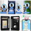 Minimalist Wallet with AirTag Holder Credit Card Holder Slim Wallet for Women, Leather Front Pocket Wallet Compact Small Card Holder Travel Thin Card Case ID Window RFID Blocking (Black)