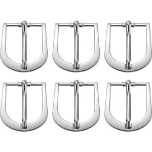 6 Pack Metal Roller Buckles, Adjustable Roller Buckle for Strap, Single Prong Belt Buckle for Belt Bag Keychain