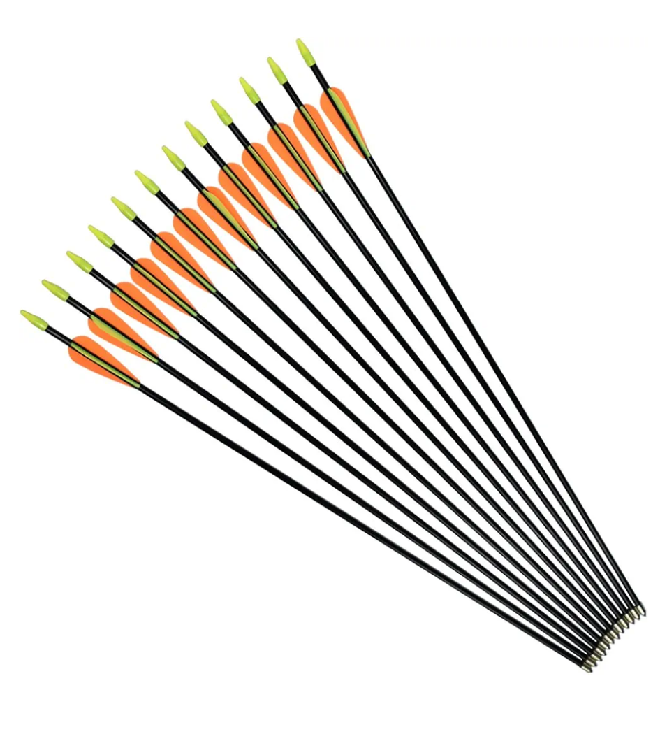 NIKA ARCHERY 24 26 28 30 Fiberglass Arrows for Youth Practise Recurvebow Compound Bow Shooting