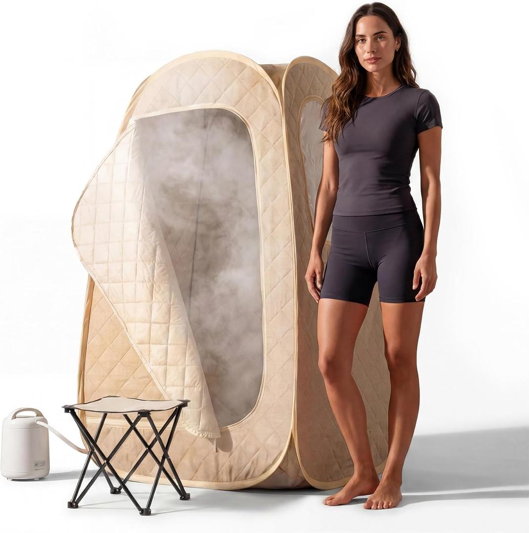 Homedics Portable Sauna Collapsible Personal Steam Sauna for Stress Relief & Muscle Relaxation, Fast 1-Min Setup, Heats to 115F, Up to 60 Min Session, Compact Foldable Design