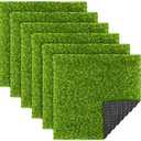 TURSTIN 2 Packs Artificial Grass Square Mat 12 x 12 Inch Fake Grass Turf Patch with Drainage Hole Synthetic Garden Grass Tiles Realistic Grass Rug for DIY Indoor Outdoor