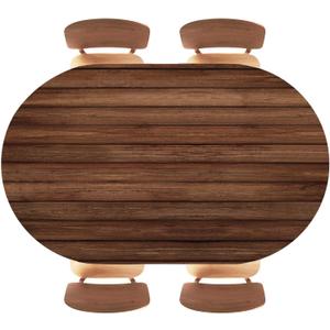 Oval Table Cloth Cover Wood Grain Fitted Tablecloth with Elastic Edge Brown Tablecloths Washable Cloths for Restaurant Farmhouse Party Decor, Fit for 42 x 60 Inch Tables, Style 13