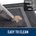 OLANLY Front Door Mat Indoor Outdoor Entrance, Waterproof All-Season, All-Weather Doormat, Sturdy Natural Rubber, Fade Resistant, Low Profile, Easy Clean Patio Porch Entryway Mat, 47x17, Grey