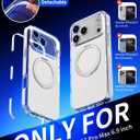 COOLQO 360Spin Magnetic Stand for iPhone 17 Pro Max Case, Fit for MagSafe, Military-Grade Protection,Full Camera Protection, Non-Yellowing Clear Scratch-Resistant Back Cover for 17 Pro Max, White