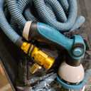 50 FT Garden Hose -2026 Newly Upgraded Expandable Garden Hoses with 10 Function Spray Nozzle, Extra Strength Fabric, Pure Brass 3/ 4'' Fittings, Leak-Proof, Lightweight, Kink-Free Hose(Gray Blue)