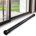 Sliding Door Security Bar17.7-50 inch Thread Freely Adjustable Lock Window Safety BarsDiameter 1inch Sliding Door Lock for Home Apartment Patio(Black 1Pack)