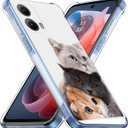 Case for Motorola Edge 2024,Lying Cute Cats Drop Protection Shockproof Case TPU Full Body Protective Scratch-Resistant Cover for Motorola Edge 2024/Motorola Edge Gen 5