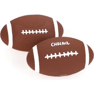 CHIWAVA 2 Pack 6" Squeaky Latex Dog Toy Balls Football Rugbys Fetch Interactive Toy for Medium Large Dogs