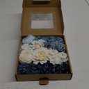 Blue Artificial Flowers Combo Box Set Silk Flowers Fake Rose for DIY Floral Arrangements Wedding Bouquets Centerpieces Baby Shower Party Home Decorations
