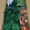 PREXTEX 23-Inch DIY Mini Christmas Tree with Lights - Small Christmas Decorations Table Top Xmas Tree with Multicolor LED String Lights, Star Topper, Hanging Ornaments and Gift Boxes for Holiday Decor (Dark Green)