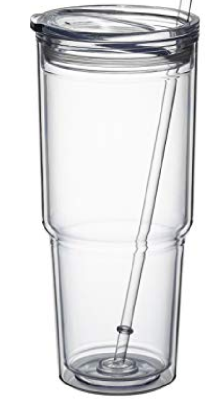 MEWAY 30oz/ Classic Insulated Tumblers,Double Wall Acrylic Tumbler with Lid，Reusable Plastic Insulated Tumblers with Straw，for cold drinks, sand ice, whatever you like(transparent,1 pack)