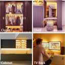 LAFULIT Under Cabinet Lighting Kit - 8 PCS 20 Inch Pre-Cut Strips, 2700K Warm White Flexible LED Strip Lights with Remote and Power Adapter for Kitchen Cabinets, Shelf, Desk, Counter - 13ft