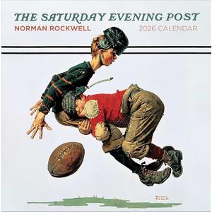 Wall Calendar 2026, Norman Rockwell: The Saturday Evening Post Art, 12 Months, Large Grid Design Featuring 12 Artworks