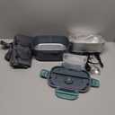 Electric Lunch Box Food Heater, 3 in 1 Ultra Quick Heated Lunch Boxes for Adults, 12V/24V/110V Portable Food Warmer for Car/Truck/Office With Fork Spoon and Insulated Carry Bag (Gray)