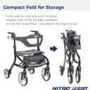 Drive Medical Nitro Sprint Foldable Rollator Walker with Seat - Lightweight Support - Large Wheels - Compact Folding Design - Adjustable Comfort - Standard Size - Black