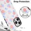 Case Designed for iPhone 16 Pro, Blue & Pink Bow Little Floral Pattern[Compatible with MagSafe] Hard PC+ Soft TPU Heavy Duty Shockproof Drop Protective Women Girls Phone Case